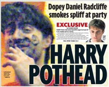 Supuestamente así quedó Radcliffe bajo los efectos del "cannabis"